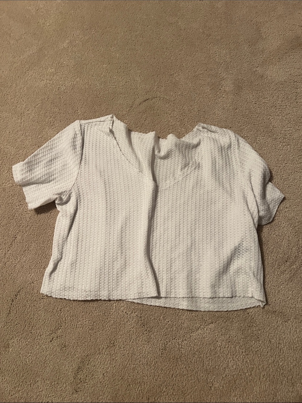 SHEIN White Textured Short Sleeve Boxy Top